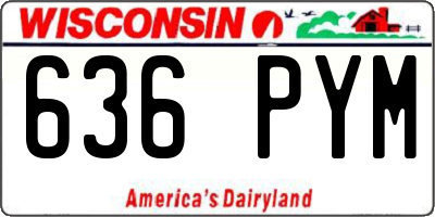 WI license plate 636PYM