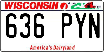 WI license plate 636PYN