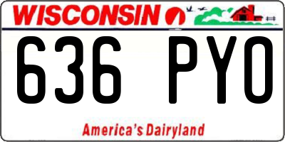 WI license plate 636PYO