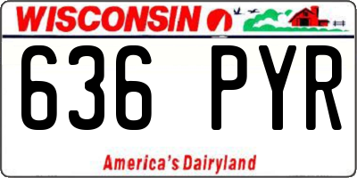 WI license plate 636PYR