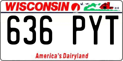 WI license plate 636PYT