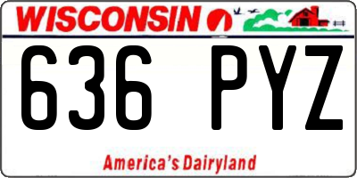 WI license plate 636PYZ