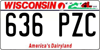 WI license plate 636PZC