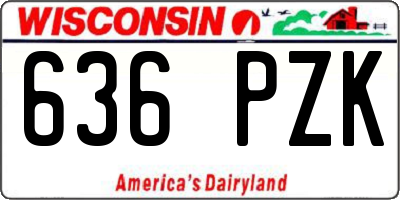 WI license plate 636PZK