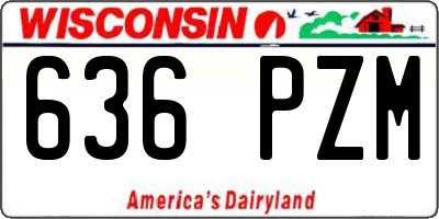 WI license plate 636PZM