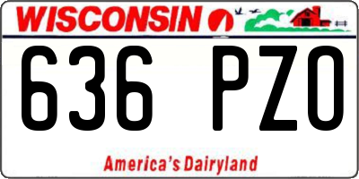 WI license plate 636PZO