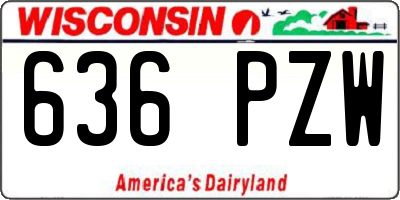 WI license plate 636PZW
