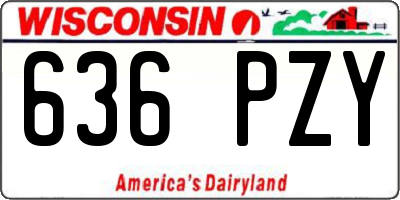 WI license plate 636PZY