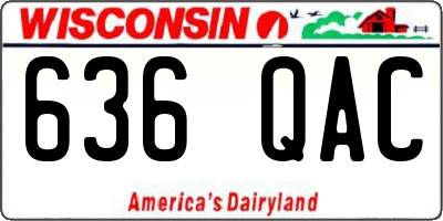 WI license plate 636QAC