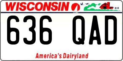 WI license plate 636QAD
