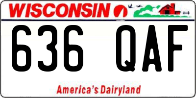 WI license plate 636QAF