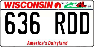 WI license plate 636RDD