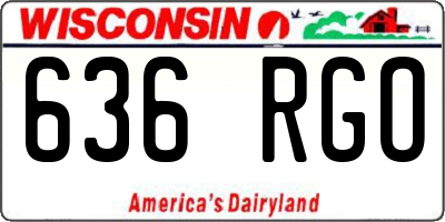 WI license plate 636RGO
