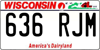 WI license plate 636RJM