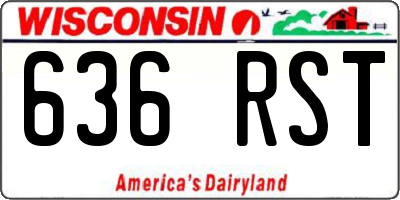 WI license plate 636RST