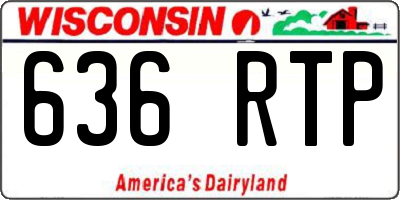 WI license plate 636RTP