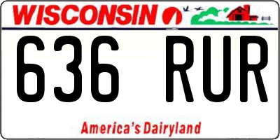 WI license plate 636RUR