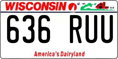 WI license plate 636RUU