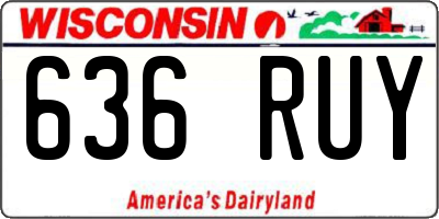 WI license plate 636RUY