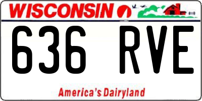 WI license plate 636RVE