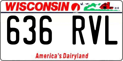 WI license plate 636RVL