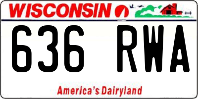 WI license plate 636RWA