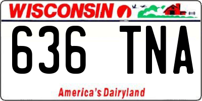 WI license plate 636TNA