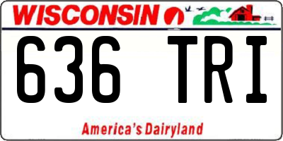 WI license plate 636TRI