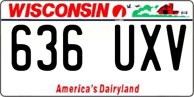 WI license plate 636UXV