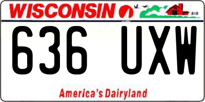 WI license plate 636UXW