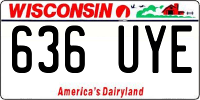 WI license plate 636UYE