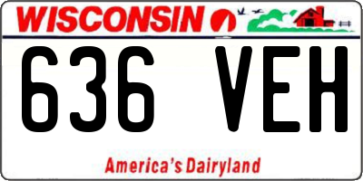 WI license plate 636VEH