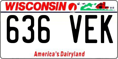WI license plate 636VEK