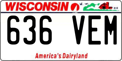 WI license plate 636VEM