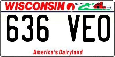WI license plate 636VEO