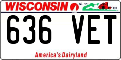 WI license plate 636VET