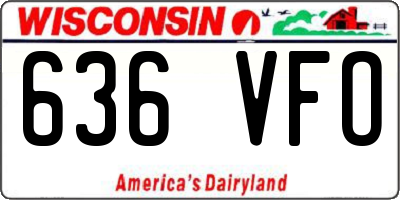 WI license plate 636VFO