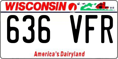 WI license plate 636VFR