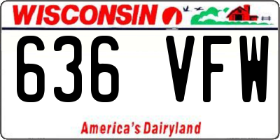 WI license plate 636VFW