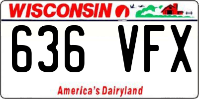 WI license plate 636VFX