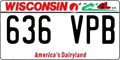 WI license plate 636VPB