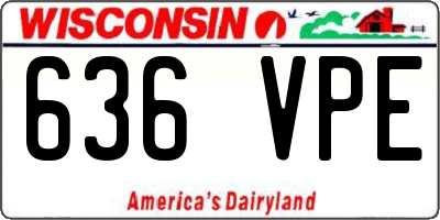 WI license plate 636VPE