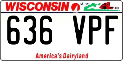 WI license plate 636VPF