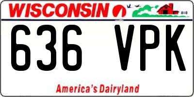 WI license plate 636VPK