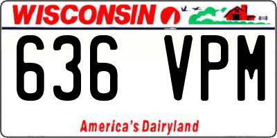 WI license plate 636VPM