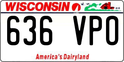 WI license plate 636VPO