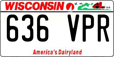 WI license plate 636VPR