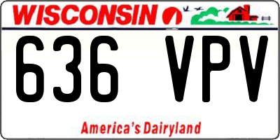 WI license plate 636VPV