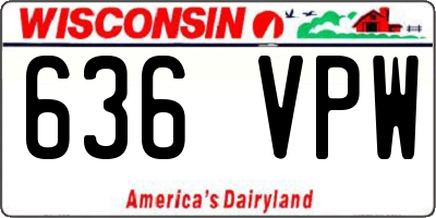 WI license plate 636VPW