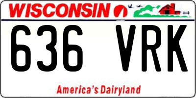 WI license plate 636VRK
